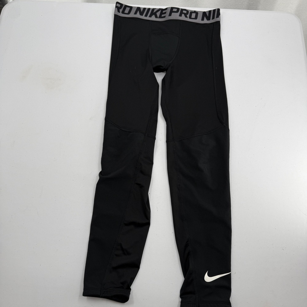 Nike Pro Training Tights Boys Size M Black Compression Pants BV3516-010